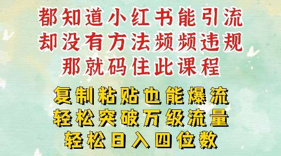 小红书靠复制粘贴一周突破万级流量池干货，以减肥为例，每天稳定引流变现四位数【揭秘】-九节课