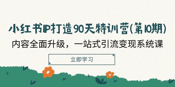 小红书IP打造90天特训营(第10期)：内容全面升级，一站式引流变现系统课-九节课