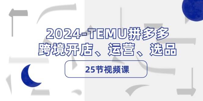 2024-TEMU拼多多·跨境开店、运营、选品（25节视频课）-九节课