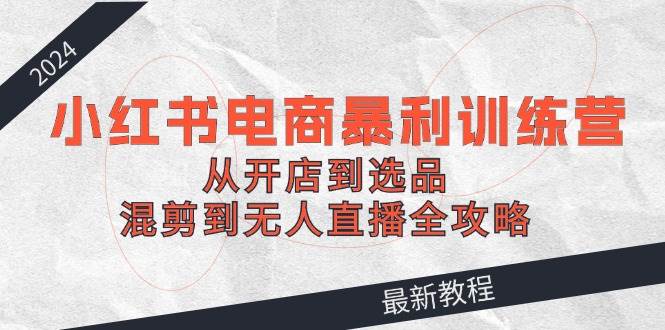 （12361期）2024小红书电商暴利训练营：从开店到选品，混剪到无人直播全攻略-九节课