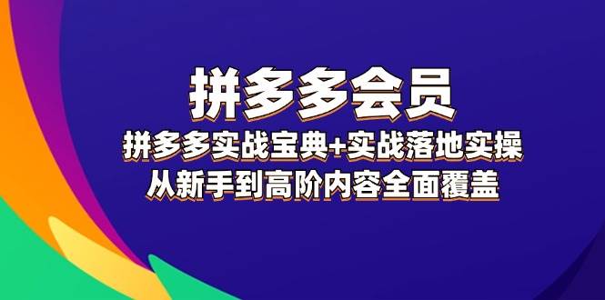 拼多多 会员，拼多多实战宝典+实战落地实操，从新手到高阶内容全面覆盖-九节课