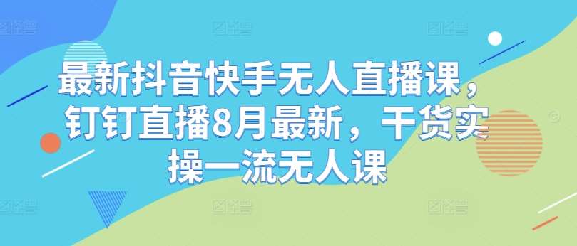 最新抖音快手无人直播课，钉钉直播8月最新，干货实操一流无人课-九节课