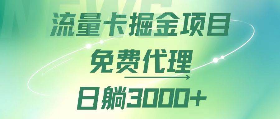 （12321期）流量卡掘金代理，日躺赚3000+，变现暴力，多种推广途径-九节课