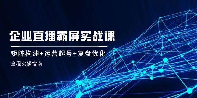 （12338期）企 业 直 播 霸 屏实战课：矩阵构建+运营起号+复盘优化，全程实操指南-九节课