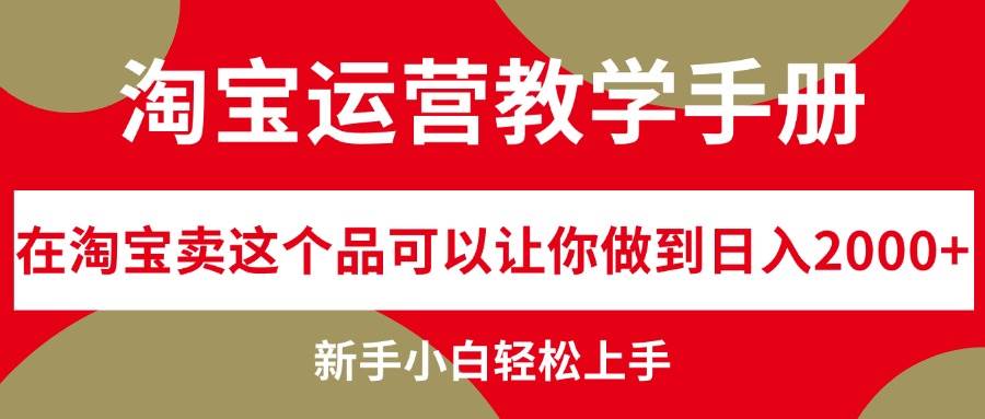 （12351期）淘宝运营教学手册，在淘宝卖这个品可以让你做到日入2000+，新手小白轻…-九节课