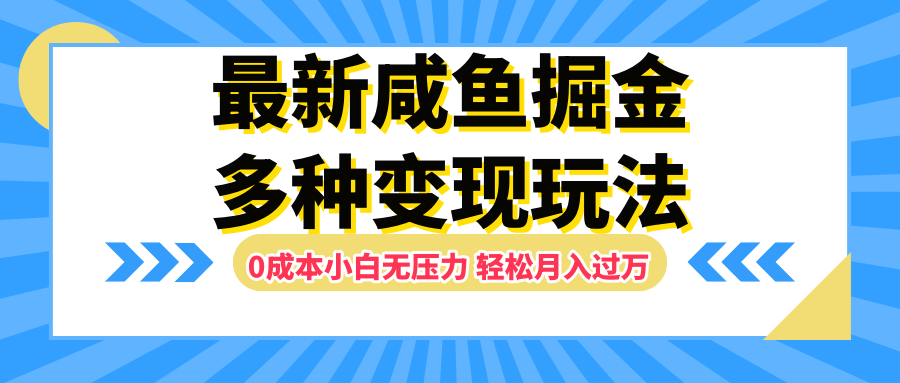 最新咸鱼掘金玩法，更新玩法，0成本小白无压力，多种变现轻松月入过万-九节课