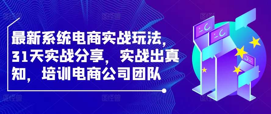 最新系统电商实战玩法，31天实战分享，实战出真知，培训电商公司团队-九节课