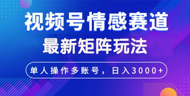 （12609期）视频号创作者分成情感赛道最新矩阵玩法日入3000+-九节课