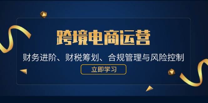 （12592期）跨境电商运营：财务进阶、财税筹划、合规管理与风险控制-九节课