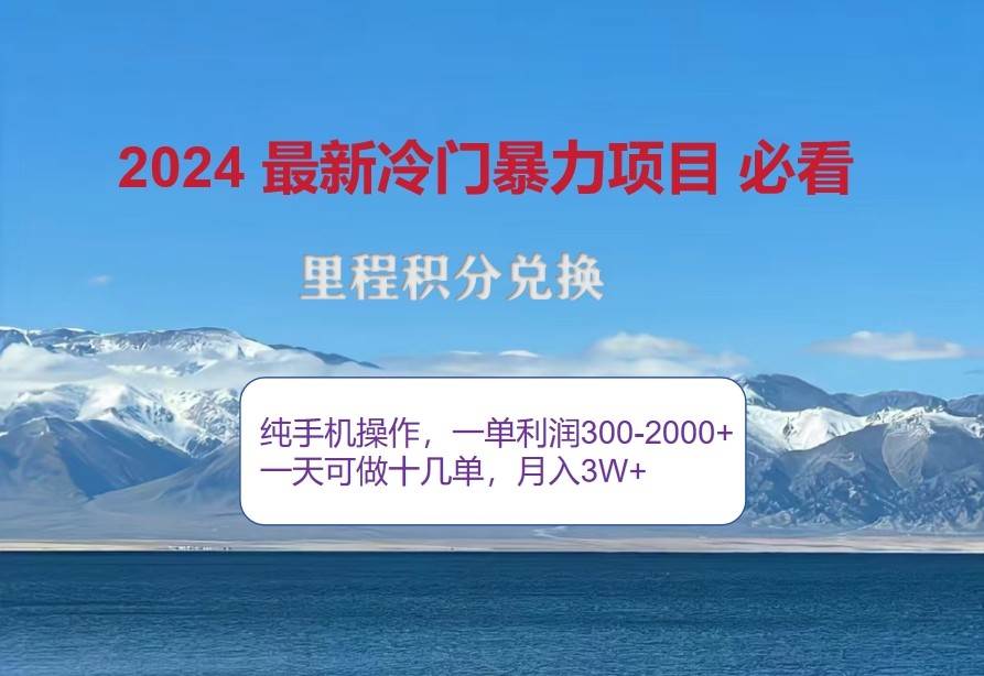 2024惊爆冷门暴利，里程积分最新玩法，高爆发期，一单300+—2000+-九节课