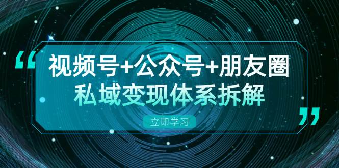 （13174期）视频号+公众号+朋友圈私域变现体系拆解，全体平台流量枯竭下的应对策略-九节课