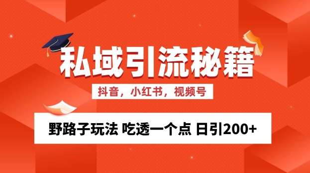 私域流量的精准化获客方法 野路子玩法 吃透一个点 日引200+ 【揭秘】-九节课