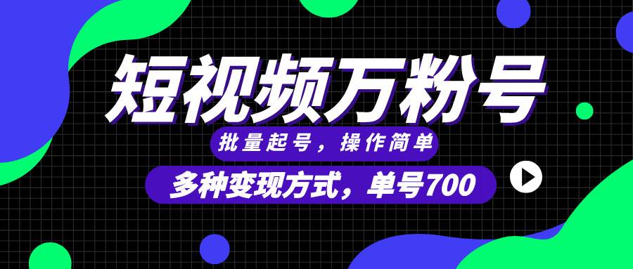 （13497期）短视频快速涨粉，批量起号，单号700，多种变现途径，可无限扩大来做。-九节课