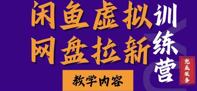 闲鱼虚拟网盘拉新训练营，两天快速人门，长久稳定被动收入，要在没有天花板的项目里赚钱-九节课