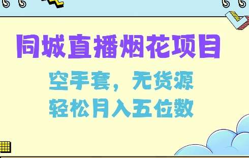 同城烟花项目，空手套，无货源，轻松月入5位数【揭秘】-九节课