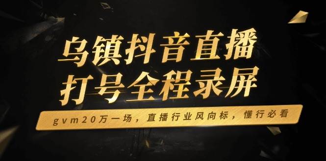 （14014期）乌镇抖音直播打号全程录屏，gvm20万一场，直播行业风向标，懂行必看-九节课