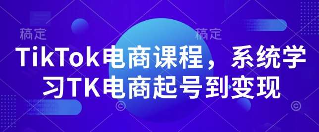 TikTok电商课程，​系统学习TK电商起号到变现-九节课