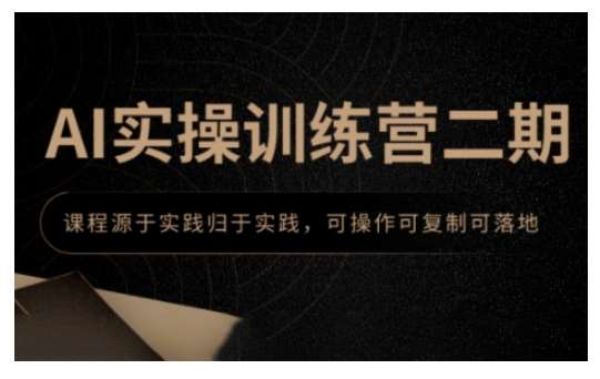 AI实操训练营二期，课程源于实践归于实践，可操作可复制可落地-九节课